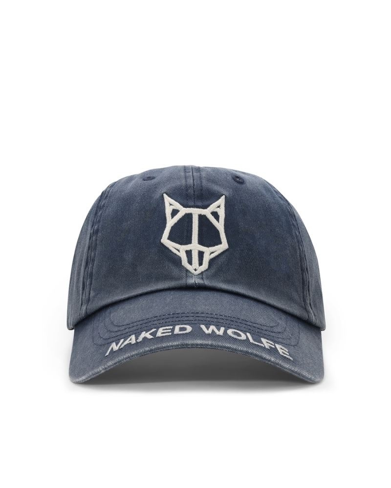 Caps γυναικεια Naked Wolfe Baseball Washed μπλε | GREECE NFHAI7865