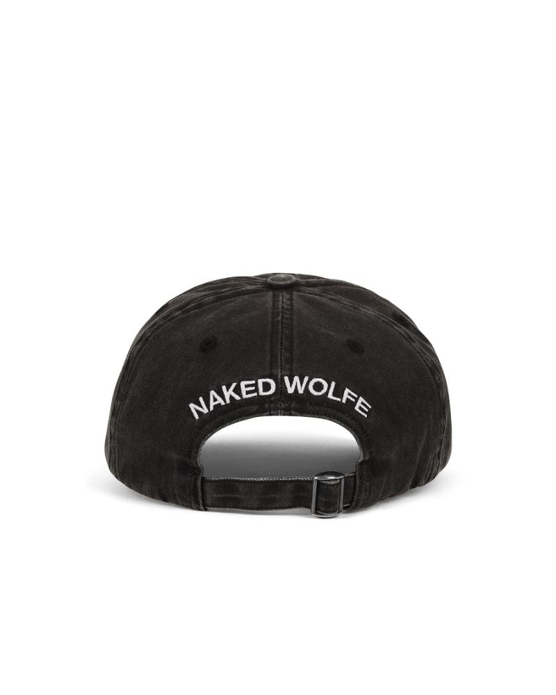 Caps ανδρικα Naked Wolfe Baseball Washed μαυρα | GREECE MXLZV0945