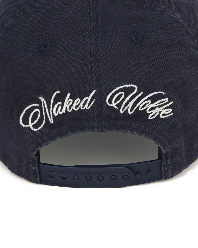 Caps ανδρικα Naked Wolfe Signature Unconstructed Washed σκουρο μπλε | GREECE HQDXE9138