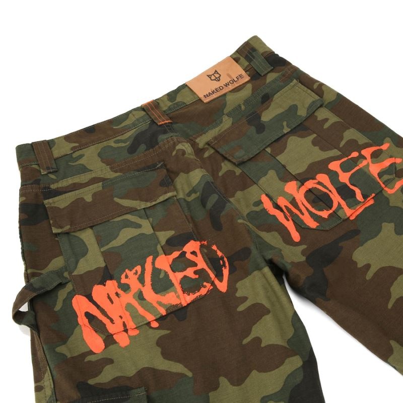 Παντελονι ανδρικα Naked Wolfe Baggy Pocket Cargo Logo καμουφλάζ | GREECE IZUDW9314