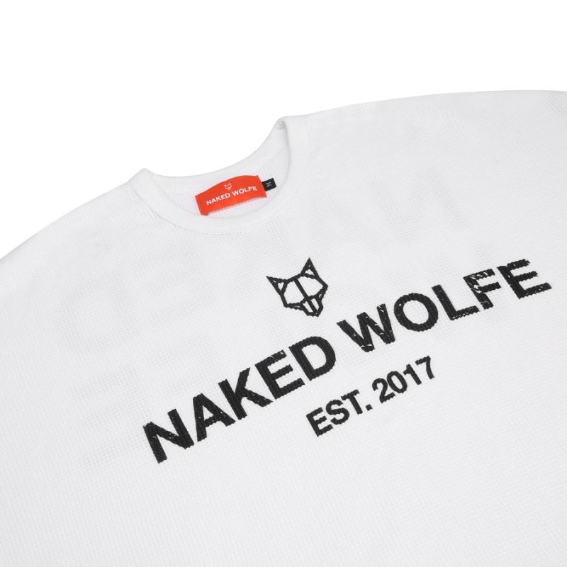 Φούτερ ανδρικα Naked Wolfe Thermal ασπρα | GREECE PHVOY4253